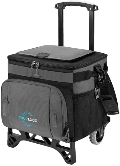 Collapsible Rolling Cooler with All Terrain Cart - Your Logo