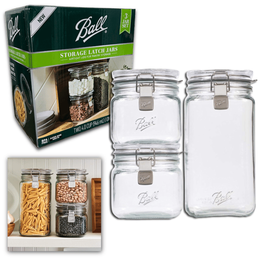 E7 - Baking - Ball Storage Jars w Latch