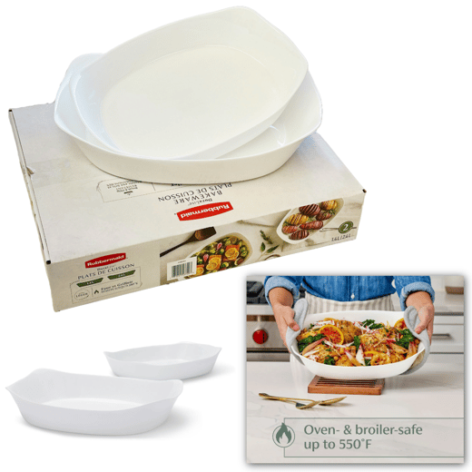 E7 - Baking - Rubbermaid 2pc Duralite Glass Bakeware